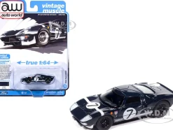 1965 Ford GT40 #7 Blue Black with White Stripes 