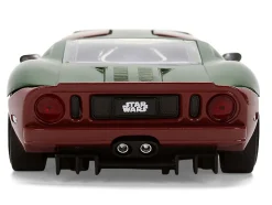2005 Ford GT Green (Weathered) with Graphics and Boba Fett Figure "Star Wars" Franchise "Hollywood Rides" Series 1/24 Diecast Model Car by Jada