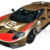 Ford GT Heritage Edition #5 Holman Moody Gold Metallic with Red and White Graphics 1/18 Model Car Autoart 72928
