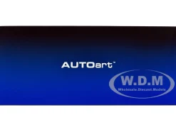 Ford GT Heritage Edition Prototype Wimbledon White Antimatter Blue Hood Stripe 1/18 Model Car Autoart 72926