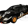 1966 Ford GT-40 MK II #2 Black Silver Stripes After Race Dirty Version 1/18 Diecast Model Car Shelby Collectibles SC431