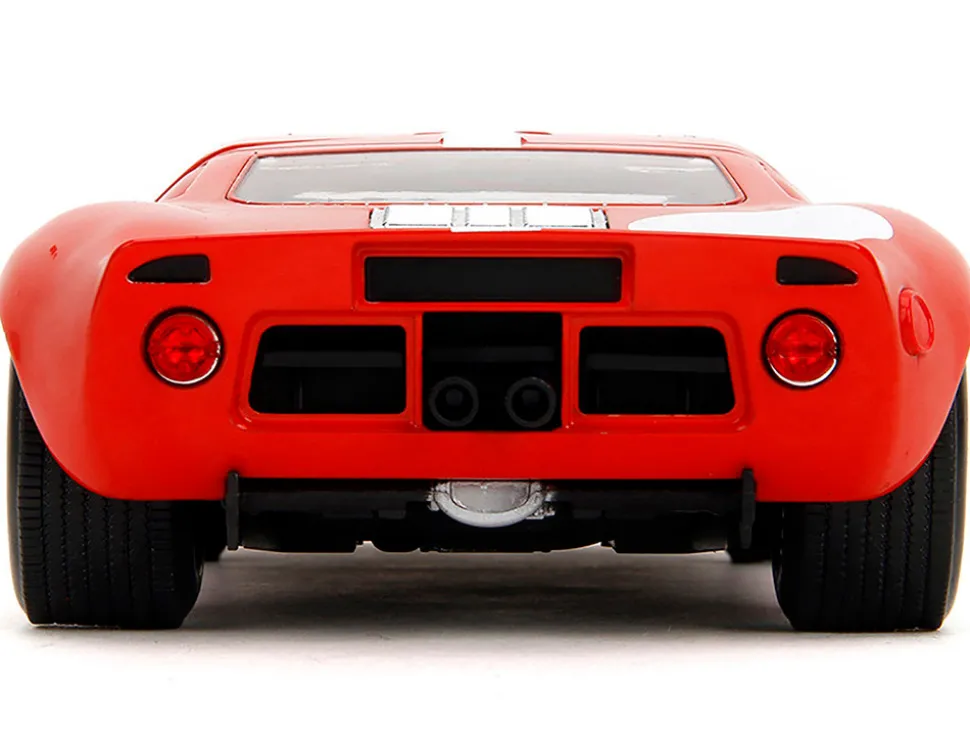 Ford GT40 MK1 Red with White Stripes and Graphics "Pink Slips" Series 1/18 Diecast Model Car by Jada