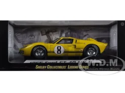 1966 Ford GT-40 MK 2 Yellow #8 1/18 Diecast Car Model Shelby Collectibles 417