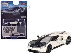 Ford GT "1964 Prototype Heritage Edition" Wimbledon White with Black Hood and Stripe Limited Edition to 2400 pieces Worldwide 1/64 Diecast Model Car by Mini GT