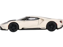 Ford GT "1964 Prototype Heritage Edition" Wimbledon White with Black Hood and Stripe Limited Edition to 2400 pieces Worldwide 1/64 Diecast Model Car by Mini GT