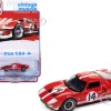 1965 Ford GT40 #14 Red with White Stripes "Vintage Muscle" Series 1/64 Diecast Model Car by Auto World