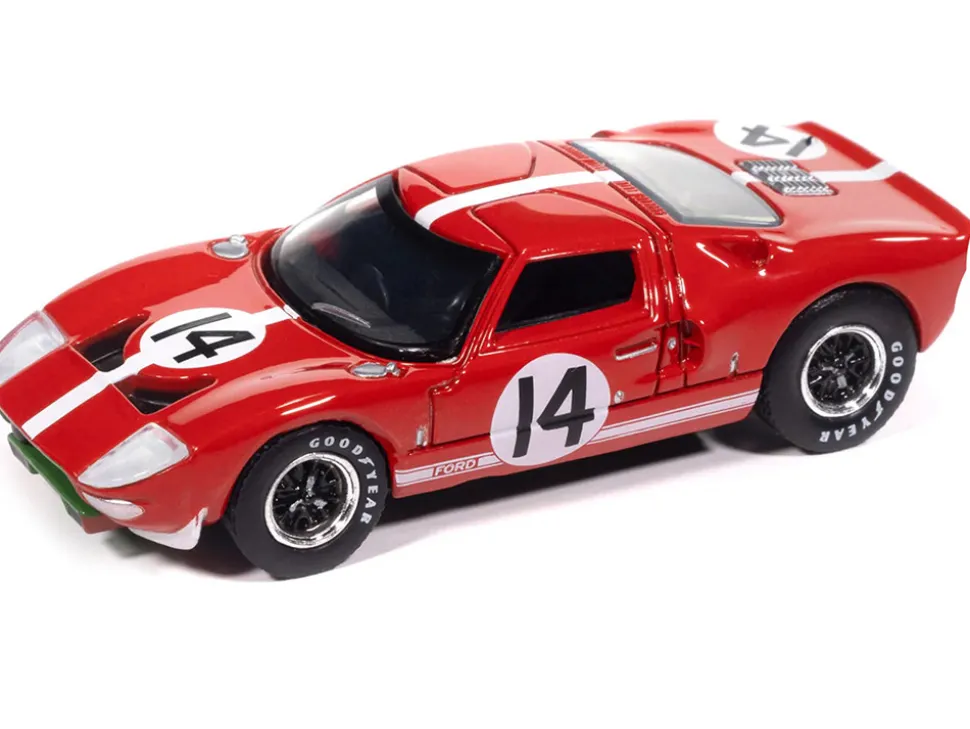 1965 Ford GT40 #14 Red with White Stripes "Vintage Muscle" Series 1/64 Diecast Model Car by Auto World