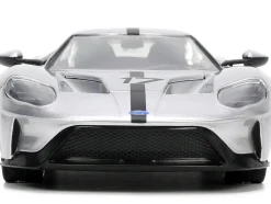 2017 Ford GT #17 Silver Metallic Black Stripes Ford Performance Bigtime Muscle Series 1/24 Diecast Model Car Jada 33857
