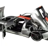 2005 Ford GT Silver Orange Stripe Bigtime Muscle 1/24 Diecast Model Car Jada 31324