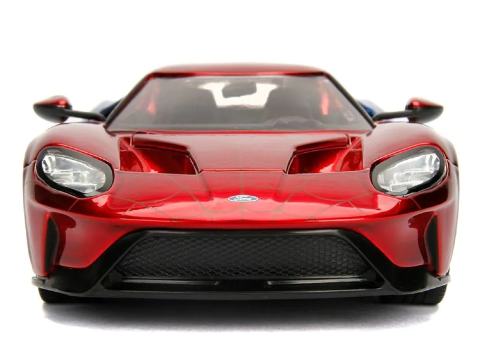 2017 Ford GT Spider Man Diecast Figure Marvel Series 1/24 Diecast Model Car Jada 99725