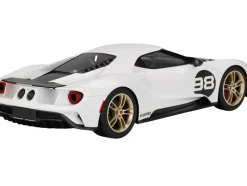 2021 Ford GT #98 White Black Hood Heritage Edition 1/18 Model Car Top Speed TS0317