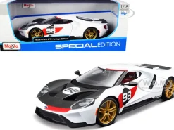 2021 Ford GT #98 White Heritage Edition 1/18 Diecast Model Car Maisto 31390