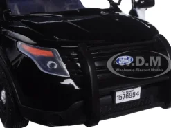 2015 Ford Interceptor Unmarked Police Car Black/White 1/24 Diecast Model Car Motormax 76958