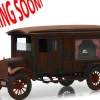 1921 Ford Model T Ornate Carved Hearse Unrestored Barn Find Black Coffin Precision Collection 1/18 Diecast Model Car Greenlight 18014