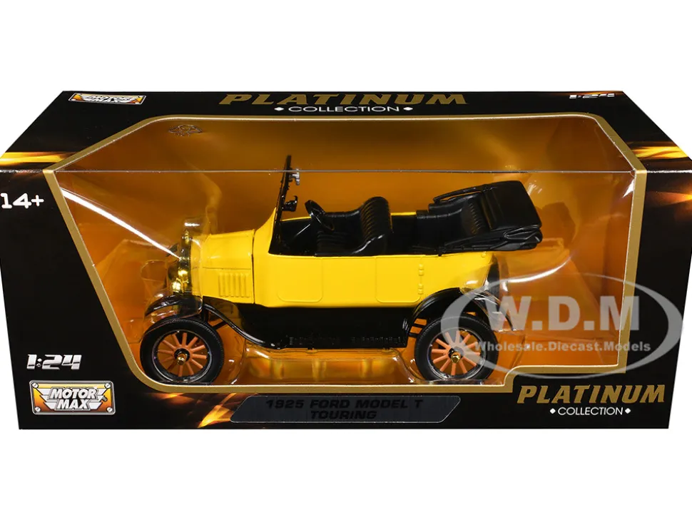 1925 Ford Model T Touring Yellow "Platinum Collection" Series 1/24 Diecast Model Car by Motormax