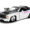 1970 Ford Mustang Boss 429 Black and White with Graphics "Bigtime Muscle" Series 1/24 Diecast Model Car by Jada