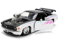 1970 Ford Mustang Boss 429 Black and White with Graphics 