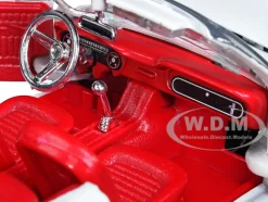 1964 1/2 Ford Mustang Convertible White Red Interior James Bond 007 Goldfinger 1964 Movie James Bond Collection Series 1/24 Diecast Model Car Motormax 79852