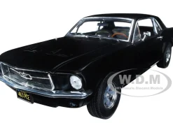 1967 Ford Mustang Coupe Matt Black Adonis Creed's Creed 2015 Movie 1/18 Diecast Model Car Greenlight 13611