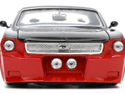 1965 Ford Mustang Custom Red Black Bigtime Muscle Series 1/24 Diecast Model Car Jada 34202