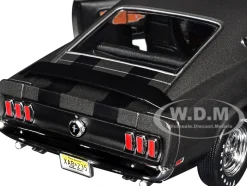 1969 Ford Mustang Dark Gray Metallic with Black Stripes