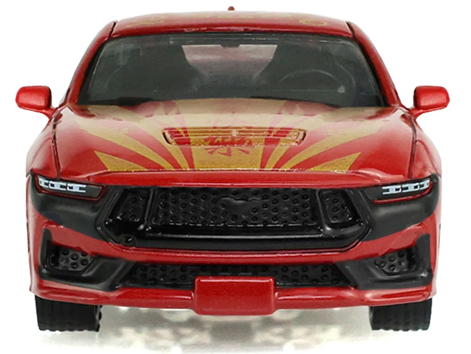 2024 Ford Mustang Dark Horse "Chinese Zodiac 2026 Year of the Horse" Red with Gold Graphics "Hobby Exclusive" Series 1/64 Diecast Model Car by Greenlight