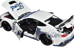 2024 Ford Mustang Dark House White with Mustang Horse Graphics Bigtime Muscle Series 1/24 Diecast Model Car Jada 35279