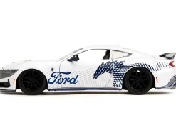 2024 Ford Mustang Dark House White with Mustang Horse Graphics Bigtime Muscle Series 1/24 Diecast Model Car Jada 35279