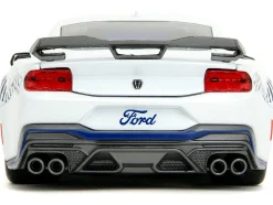 2024 Ford Mustang Dark House White with Mustang Horse Graphics Bigtime Muscle Series 1/24 Diecast Model Car Jada 35279