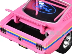 1966 Ford Mustang Fastback 2+2 Pink with Blue and Yellow Stripes "Pro Street" Limited Edition to 6250 pieces Worldwide 1/24 Diecast Model Car by M2 Machines