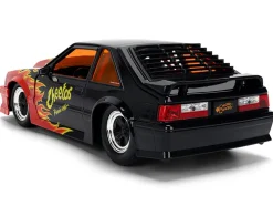 1989 Ford Mustang GT Black with Red Flame Graphics and Chester Cheetah Diecast Figure 