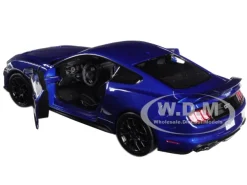 2018 Ford Mustang GT 5.0 Blue Black Wheels 1/24 Diecast Model Car Motormax 79352