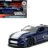 2016 Ford Mustang GT Dark Blue Metallic with White Stripe "F9" (2021) Movie "Fast & Furious" Series 1/32 Diecast Model Car by Jada