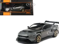 2025 Ford Mustang GTD Gray Metallic with Black Top 1/43 Diecast Model by IXO Models