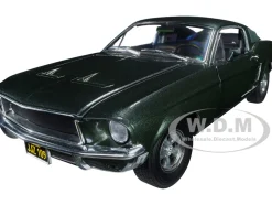 1968 Ford Mustang GT Fastback Highland Green Metallic 1/18 Diecast Model Car Greenlight 13615
