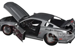 2010 Ford Mustang GT Gray Metallic with Flames Ford Motor Company Bigtime Muscle Series 1/24 Diecast Model Car Jada 34039