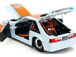 1989 Ford Mustang GT "Gulf Oil" Light Blue with Orange Stripe "Bigtime Muscle" Series 1/24 Diecast Model Car by Jada