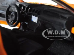2018 Ford Mustang GT 5.0 Orange Black Wheels 1/24 Diecast Model Car Motormax 79352
