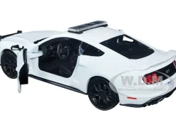 2018 Ford Mustang GT Police Car Unmarked Plain White Law Enforcement and Public Service Series 1/24 Diecast Model Car Motormax 76979w