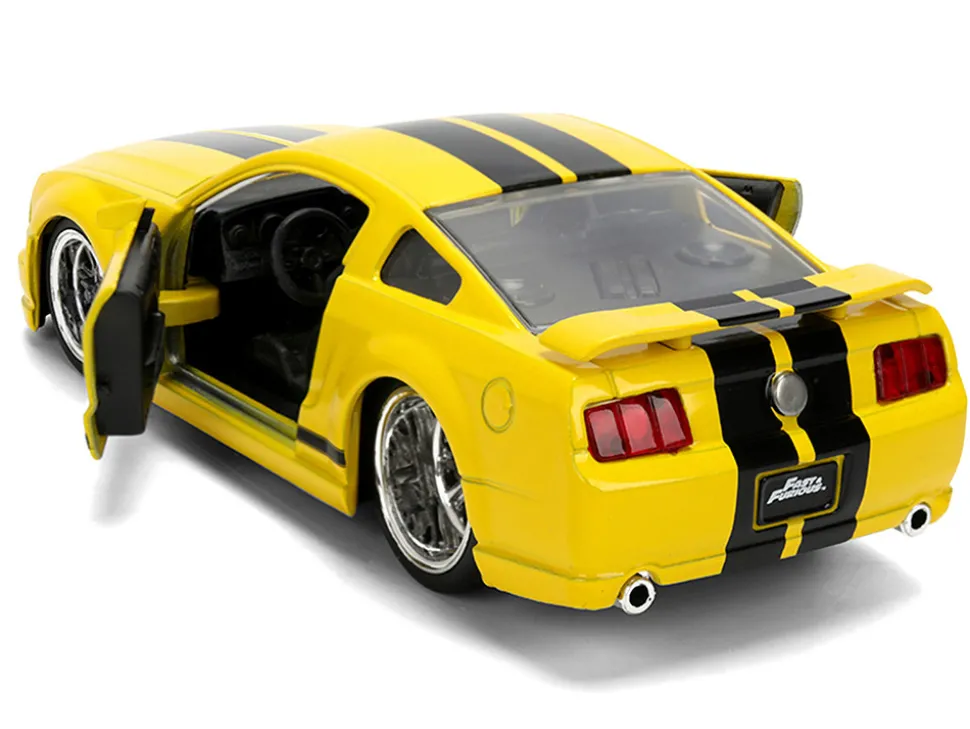 2006 Ford Mustang GT Yellow with Black Stripes "Fast & Furious 25 Years" Series 1/32 Diecast Model Car by Jada