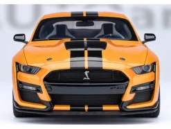 Ford Mustang Shelby GT500 Cyber Orange Metallic with Black Stripes 1/18 Model Car by Autoart