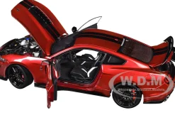 Ford Mustang Shelby GT500 Rapid Red Metallic with Black Stripes 1/18 Model Car by Autoart