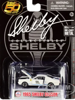 1965 Ford Mustang Shelby GT350R #98B Terlingua Racing Team White Blue Stripes Shelby American 50 Years 1962 2012 1/64 Diecast Model Car Shelby Collectibles SC777