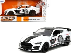 2020 Ford Mustang Shelby GT500 #65 White with Black Top and Stripes 