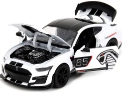 2020 Ford Mustang Shelby GT500 #65 White with Black Top and Stripes 