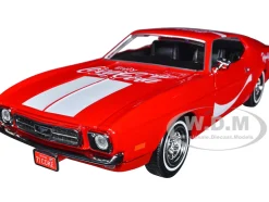 1971 Ford Mustang Sportsroof Red White Stripes Refresh Yourself Coca-Cola 1/24 Diecast Model Car Motor City Classics 424071