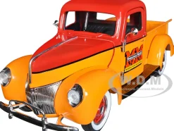 1940 Ford Pickup Truck Minneapolis Moline Orange Red Black Stripes 1/25 Diecast Model Car SpecCast SCT916
