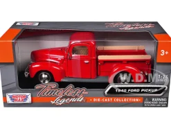 1940 Ford Pickup Truck Red 1/24 Diecast Model Car Motormax 73234