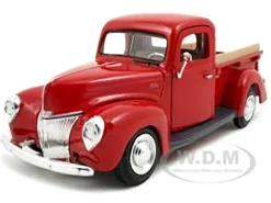 1940 Ford Pickup Truck Red 1/24 Diecast Model Car Motormax 73234
