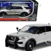2022 Ford Police Interceptor Utility Unmarked Slick-Top Silver 1/24 Diecast Model Car Motormax 76990S